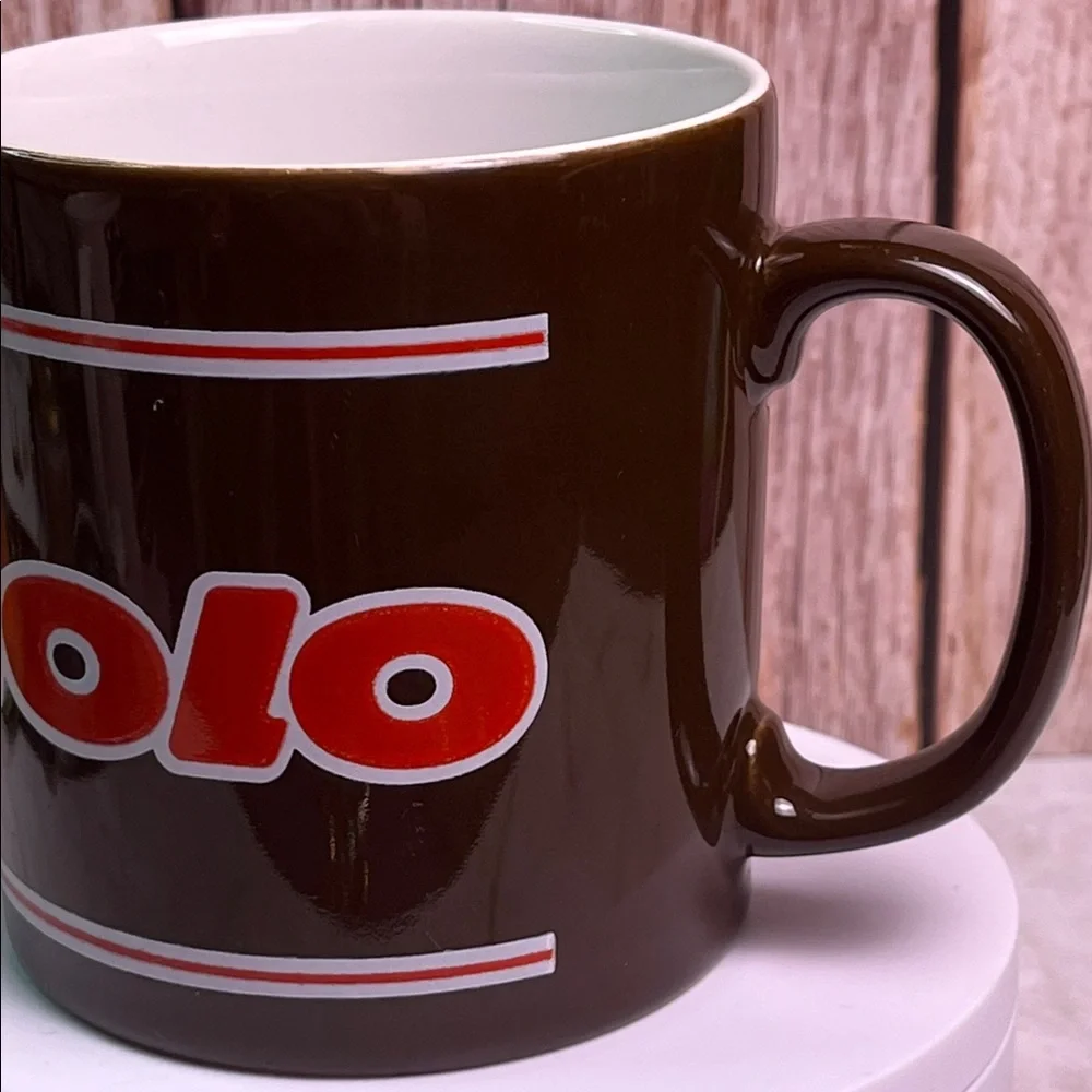 Rolo Candy Brown and Red Mug Made in England Vintage